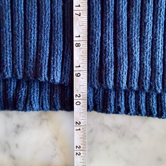 NWT Madewell Wide Rib Turtleneck Sweater | Women’s Large | Indigo Stripe Knit - Picture 10 of 10